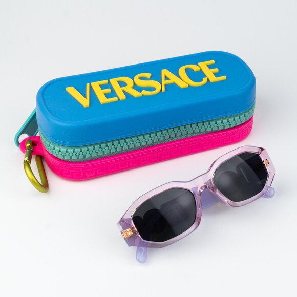 Versace KIDS Sunglasses Transparent Lavender Grey Rectangle VK4429U 552687 - Picture 3 of 10